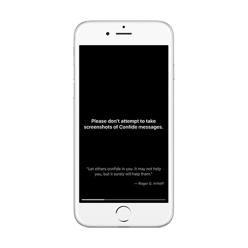 Confide iPhone App Screenshot
